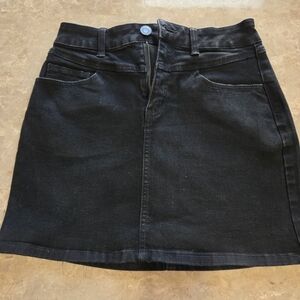 Classic Black Denim Skirt